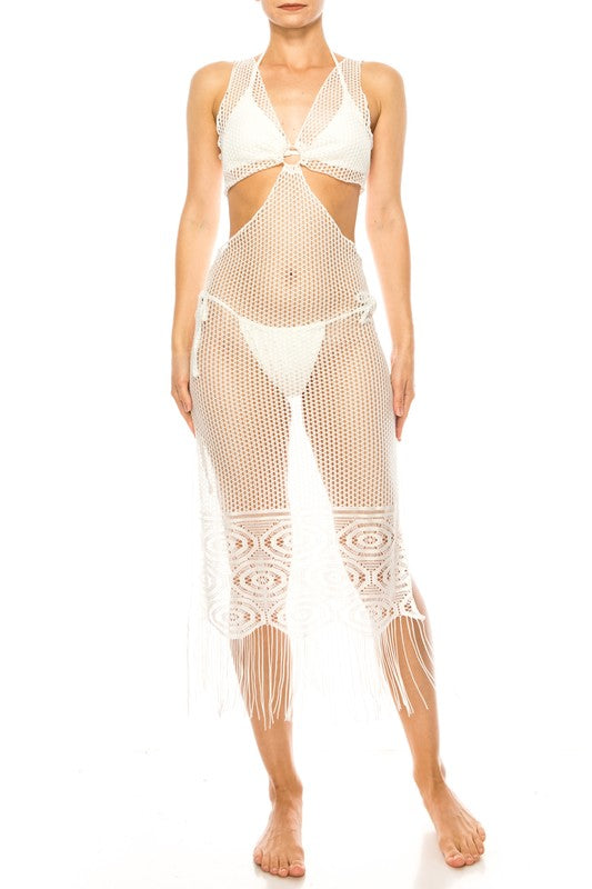 "Relaxing Lover" Crochet with Tinsel Bottom Mid Cutout