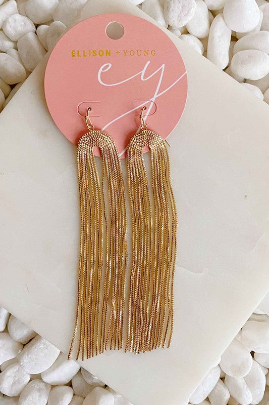 Strands Of Chain Drop Earrings