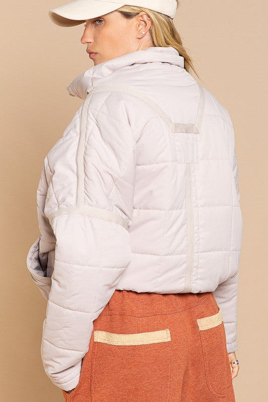 Quilted With Zipper Closure Jacket