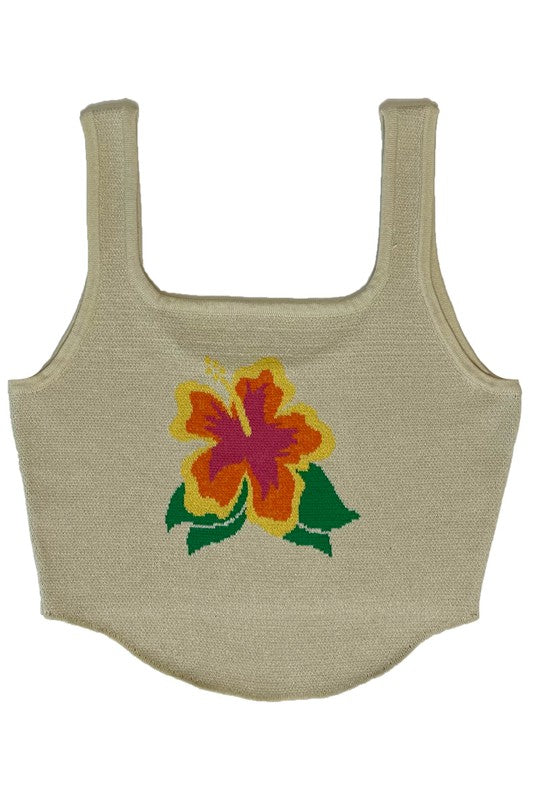 "Hibiscus Girl" Crop Tank Top