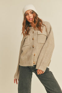 Class Is In The Air - Knit Shirt Cardigan