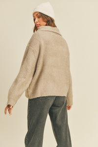 Class Is In The Air - Knit Shirt Cardigan