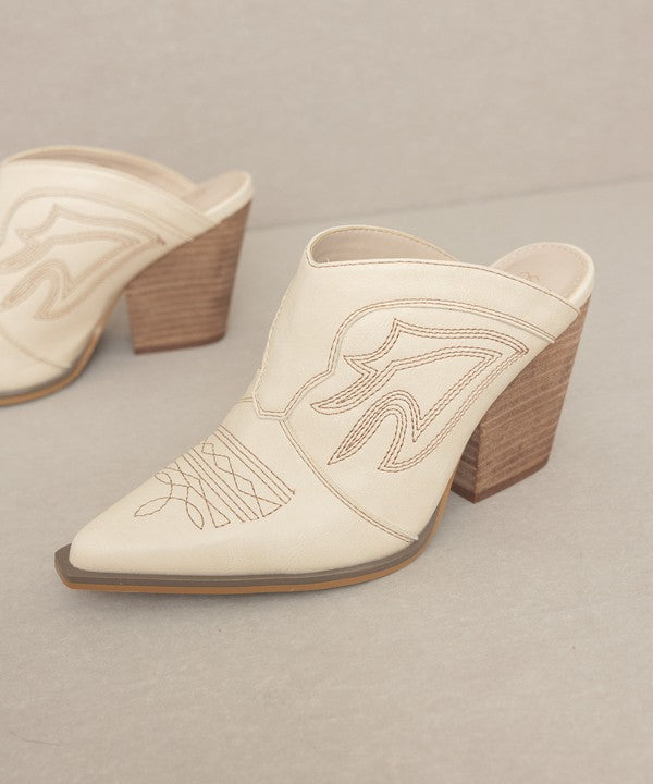 Western Inspired Heeled Mule