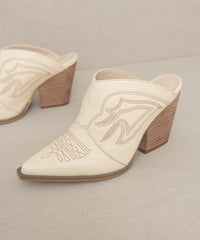 Western Inspired Heeled Mule