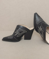 Western Inspired Heeled Mule