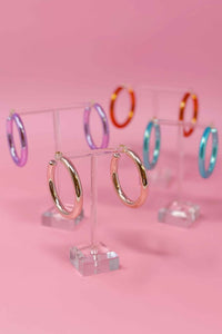 Colored Tube Hoop Earrings