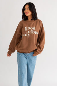 "Good Vibes Only" Oversized Sweatshirt