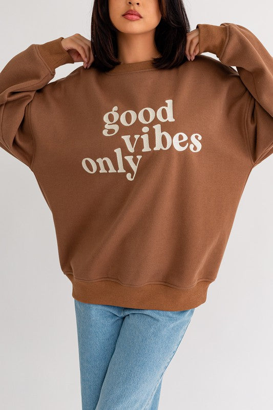 "Good Vibes Only" Oversized Sweatshirt