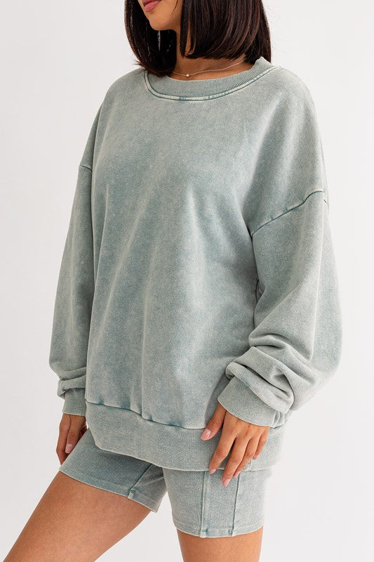 "Washed Lover" Oversized Pullover