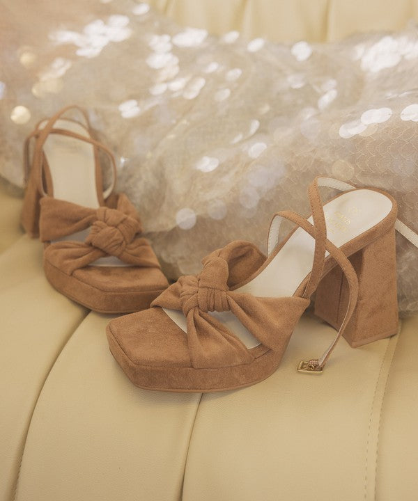 Knotted Band Platform Heels