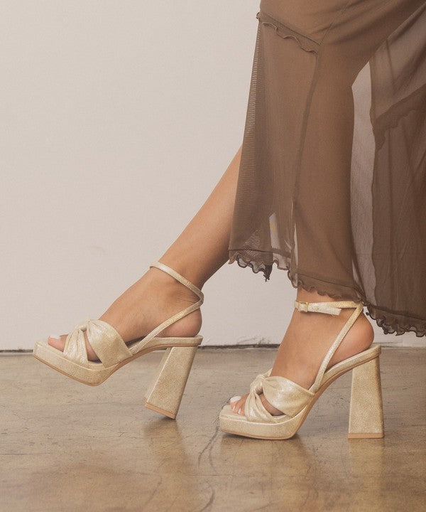 Knotted Band Platform Heels