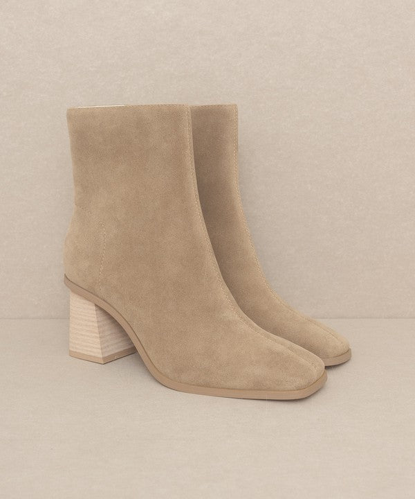 "Step Up" Square Toe Ankle Boots