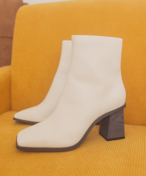 "Step Up" Square Toe Ankle Boots