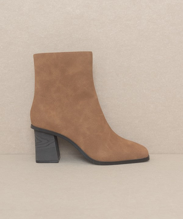 "Step Up" Square Toe Ankle Boots