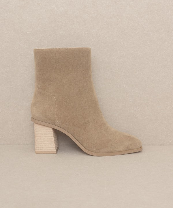 "Step Up" Square Toe Ankle Boots