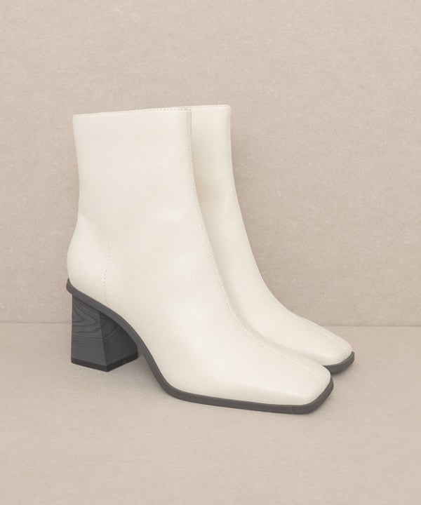 "Step Up" Square Toe Ankle Boots