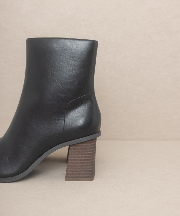 "Step Up" Square Toe Ankle Boots