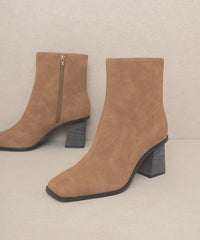 "Step Up" Square Toe Ankle Boots