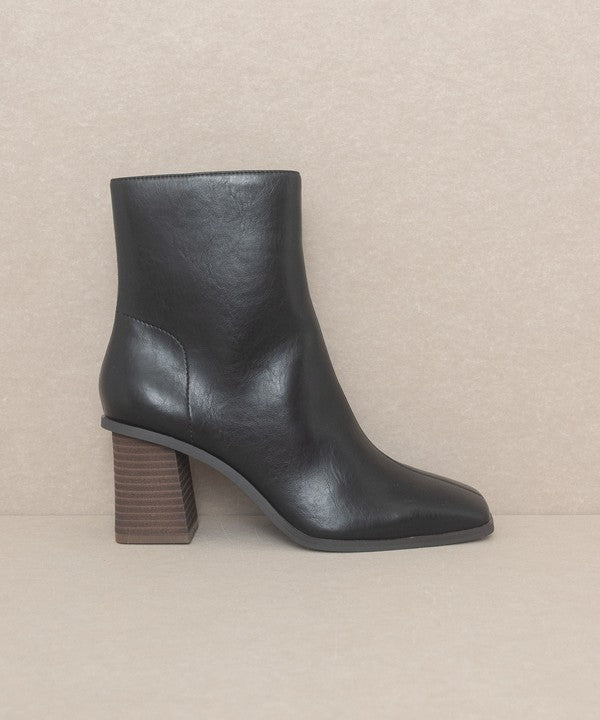 "Step Up" Square Toe Ankle Boots