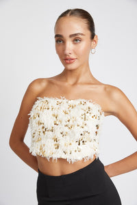 "Feather Flair" Crop Top