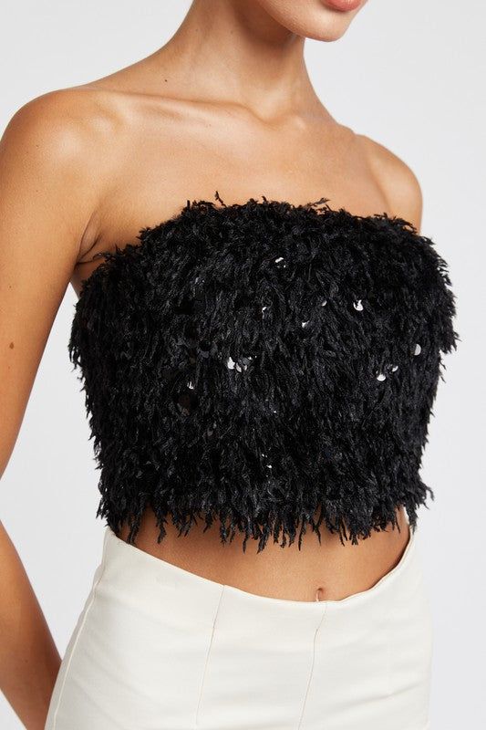 "Feather Flair" Crop Top