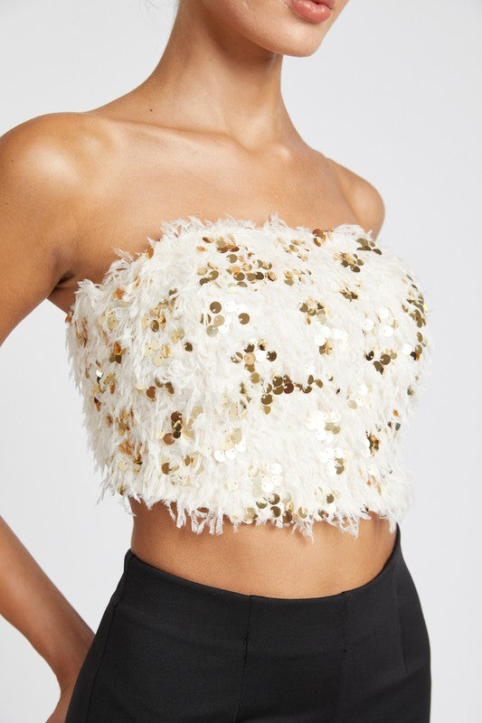 "Feather Flair" Crop Top