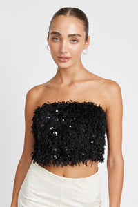 "Feather Flair" Crop Top