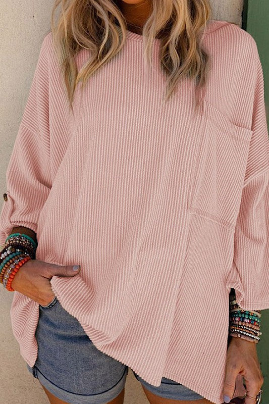 Comfy and cute Ribbed oversized top