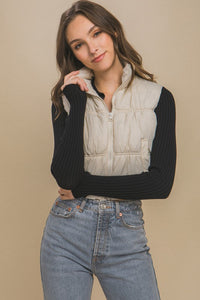 High In Love Neck Puffer Vest