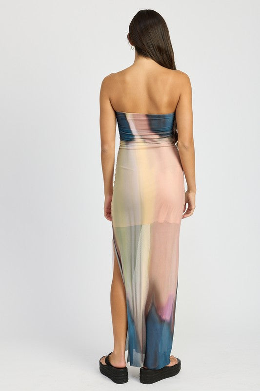 "Glden Sunrise" Tube Maxi Dress