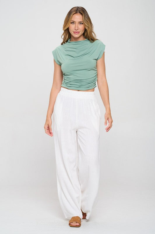 "Relaxing Day" Sage Crop Top