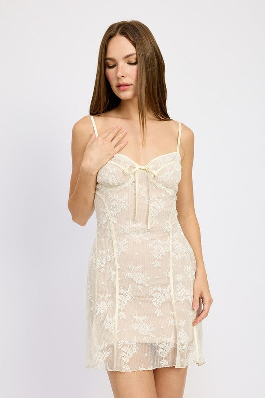 "When in Doubt, Wear White" Lace Mini Dress