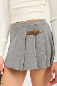 Stop by the Library - Pleated Mini Short