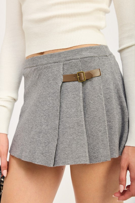 Stop by the Library - Pleated Mini Short