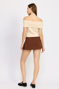 Stop by the Library - Pleated Mini Short