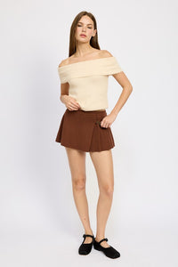 Stop by the Library - Pleated Mini Short