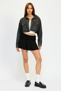 She Is a Baddie - Cropped Denim Jacket