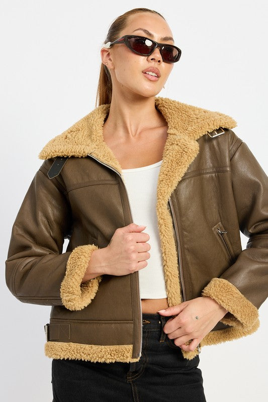 I Got U - Shearling Moto Jacket