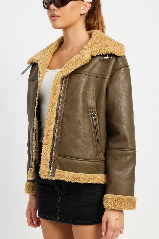 I Got U - Shearling Moto Jacket