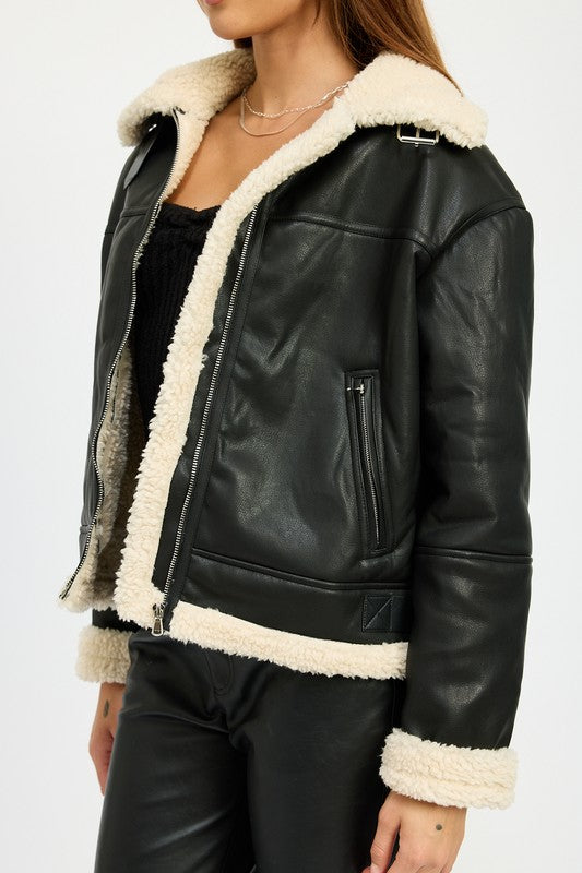 I Got U - Shearling Moto Jacket