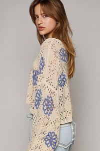 Flower Of All Beauty - Dropped  Shoulder Sweater