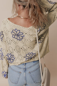 Flower Of All Beauty - Dropped  Shoulder Sweater