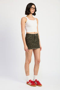 Leopard In Love Denim Skirt