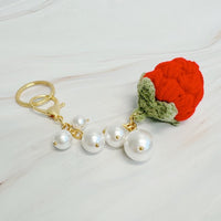 Strawberry And Pearls Bag Charm