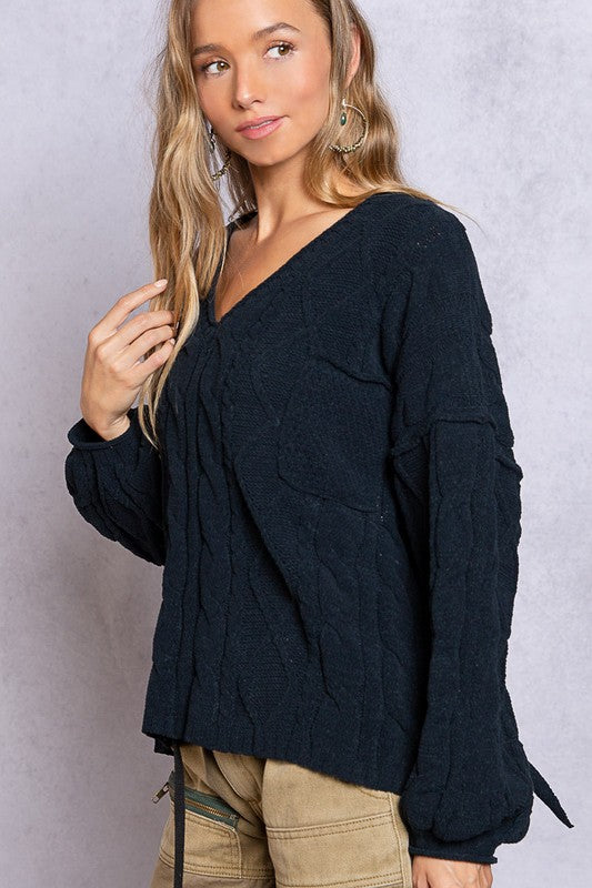 Ohh What a Dream - V-Neck Sweater with Chain Detail