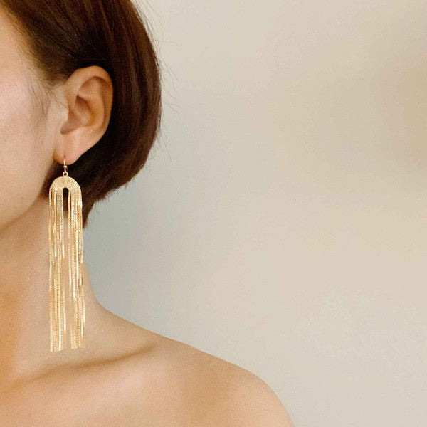 Strands Of Chain Drop Earrings