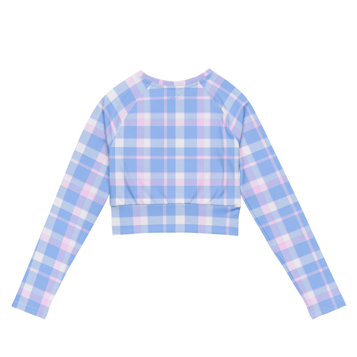 "Pretty in Plaid" Long-sleeve Crop Top