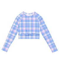 "Pretty in Plaid" Long-sleeve Crop Top