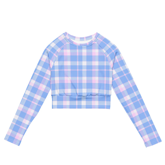 "Pretty in Plaid" Long-sleeve Crop Top