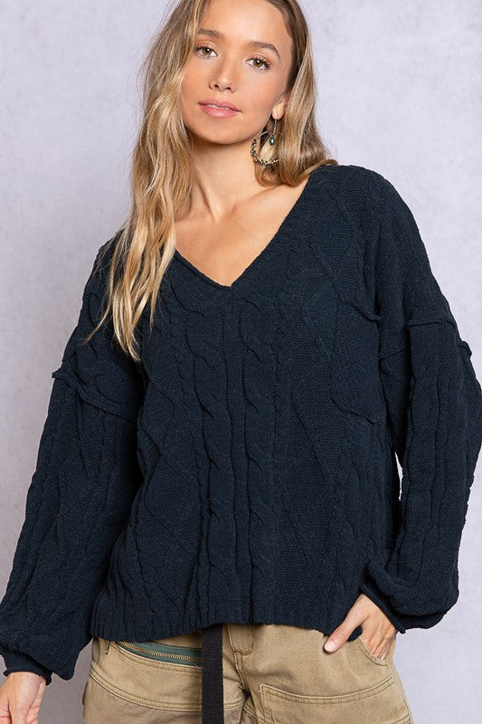 Ohh What a Dream - V-Neck Sweater with Chain Detail